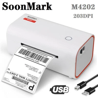 SoonMark M4202 203DPI USB Desktop Direct Thermal Transfer Barcode Label Printer - Image 1 of 4