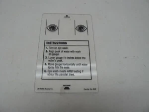 BRADY 2940LS EYEWASH TESTER, PLASTIC 8 X 6 CLEAR NEW - Picture 1 of 2