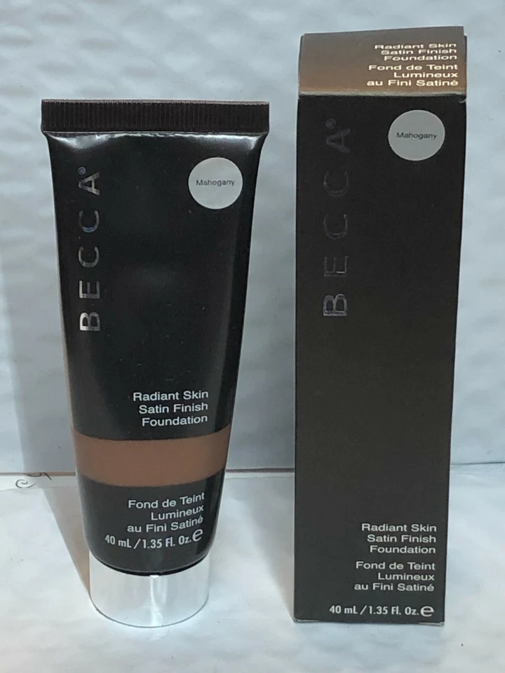 BECCA RADIANT SKIN SATIN FINISH FOUNDATION - MAHOGANY - 1.35 OZ/40 ML IN BOX  - Image 1 of 1