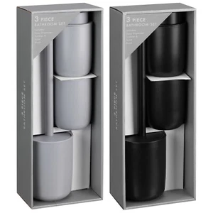 SET ACCESSORI BAGNO 3 PEZZI DISPENSER SAPONE SPAZZOLINO DA DENTI BICCHIERE SPAZZOLINO WC NUOVO - Foto 1 di 9