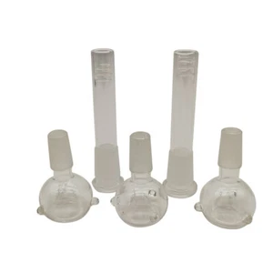 5x/set 14mm Male Glass Bowl & Downstem Set Replacement for Smoking Bong Hookah. - Picture 1 of 9