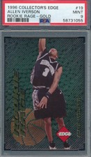 GOLD RAGE PSA 9 MINT IVERSON RC ROOKIE 1996 COLL EDGE #19 ALLEN NBA GRADED TPHLC