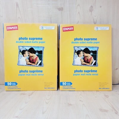 Staples Photo Supreme Double Sided Matte Paper 50 Sheets 8.5"x11" Lot of 2 - Image 1 of 4