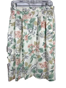 Vintage Floral Cottage Core Skirt Size Medium Petites Knee Length Granny Y2K - Picture 1 of 6
