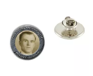 Pin conmemorativo personalizado de papá insignia foto solapa de metal simpatía funeral regalo R373 - Imagen 1 de 1