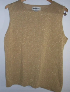Bob Mackie Ladies' Metallic Gold Lamé Sleeveless Shell : M: EXC: NR - Picture 1 of 3