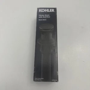 KOHLER RH1274364-BL Standard Clicker Drain with Overflow - Matte Black - Picture 1 of 7