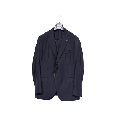 $6500 ISAIA NAPOLI "Aquaspider" Blue Navy Hand-Sewn Suit Wool 38 US / 48 EU 8R - Image 1 of 4