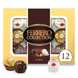 Ferrero Rocher, 12 Count, Premium Gourmet Assorted Hazelnut Milk Chocolate, Dark - Picture 1 of 6