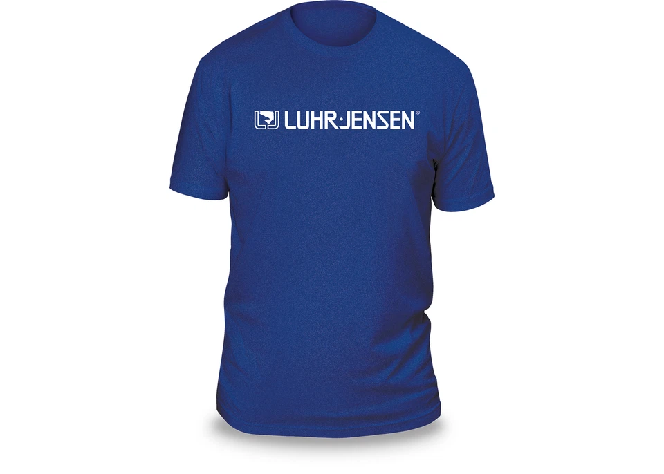 Luhr-Jensen Next Level Short Sleeve T-Shirt Blue Logo Shirt Sizes Small - XXL