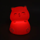 (Yeux Fermés) Lampe De Nuit En Silicone Cute Cat Tap Control Couleur Ajustable