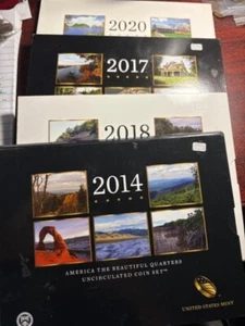 2014, 2017, 2018, 2020 US Mint America the Beautiful Unc 10 Coin Quarter Sets! - Picture 1 of 12