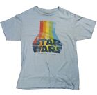 (M) Star Wars "The Force Is Strong" Rainbow Logo Blue Tee Retro Graphic Pride