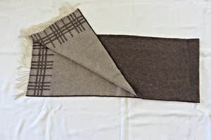 NWOT Burberry London Brown & Beige Check Cashmere Scarf Men Unisex 71" L x 12" W - Picture 1 of 16