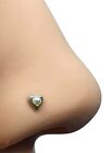 Heart Nose Stud Pearl Nose Pin 22g (0.6mm) 925 Sterling Silver Ball End Jewelry