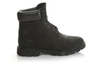 Bota básica Timberland para hombre 6 pulgadas cuello acolchado negro Nubuck 19039 ancho medio - Imagen 1 de 4