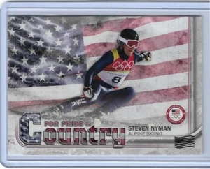 2018 TOPPS OLYMPICS STEVEN NYMAN PRIDE / COUNTRY FLAG SKIING CARD /99 ~ PAC-SN - Picture 1 of 2