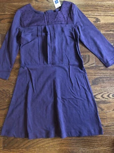 NWT Gap Kids Girl's Dress Cotton Dress with Pintuck and Eyelet Detail, Size M - Picture 1 of 4