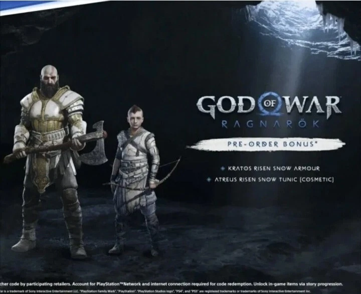 God of War Ragnarok Kratos Risen Snow Armour & Atreus Risen DLC Code European PS - Image 1 of 1