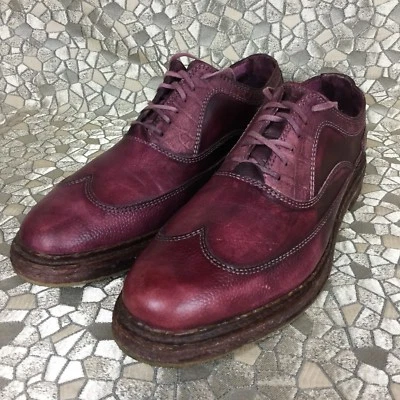 rare COLE HAAN COREY Crimson Jute Crepe Leather Gator Wingtip Oxford 11 - Imagem 1 de 4