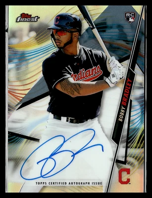 2020 TOPPS FINEST AUTOGRAPHS REFRACTOR BOBBY BRADLEY ROOKIE CLEVELAND INDIANS - Image 1 of 3