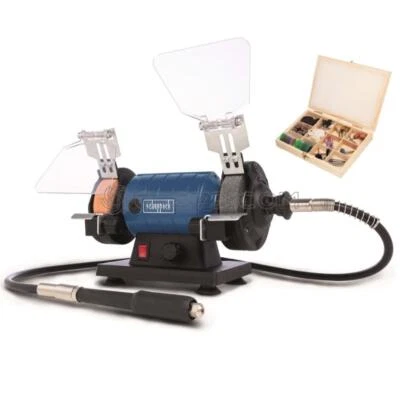 SMERIGLIATRICE MOLA DA BANCO LUCIDATRICE FLESSIBILE SCHEPPACH HG35 + KIT FRESE - Image 1 of 4