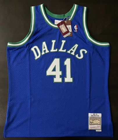 New Dallas Mavericks Dirk Nowitzki #41 Mitchell & Ness Swingman Jersey Size XL Cover