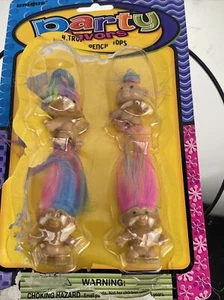 UNIQUE PARTY FAVORS in Package 4 Troll Pencil Toppers Rainbow Hair 1.5" - Picture 1 of 6
