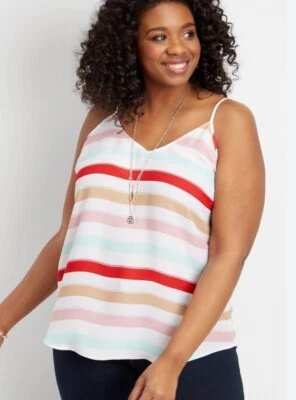 Maurice’s plus size stripe v-neck popover tank - Image 1 of 4