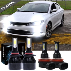 For Chrysler 200 2011 2012 4x 6000K LED Headlight Combo Kit Hi/Low + Fog Lights - Picture 1 of 12