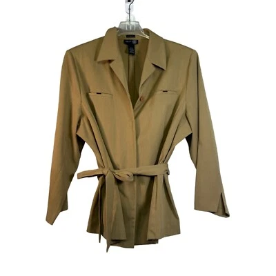 Venezia Jeans Women's Tan Belted Blazer Jacket 22/24 Stretch - Image 1 of 4