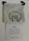 Alex + Ani Emerald Flex Cuff Bracelet Brass Gold Green Crystal Nickel-Free Flex