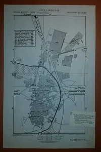 1943 Armée Américaine Carte Ville Plan Alcazarquivir Espagnol Maroc - Picture 1 of 6