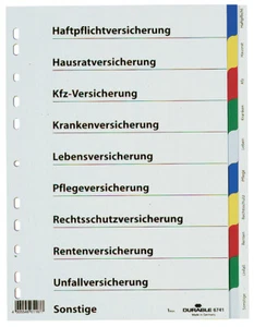 DURABLE Kunststoff Register für Versicherungen A4 PP weiß blanko - Bild 1 von 1