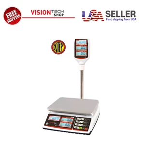 VisionTechShop TVP-12P Price Computing Scale with Pole Display, 12lb x 0.002lb - Picture 1 of 10