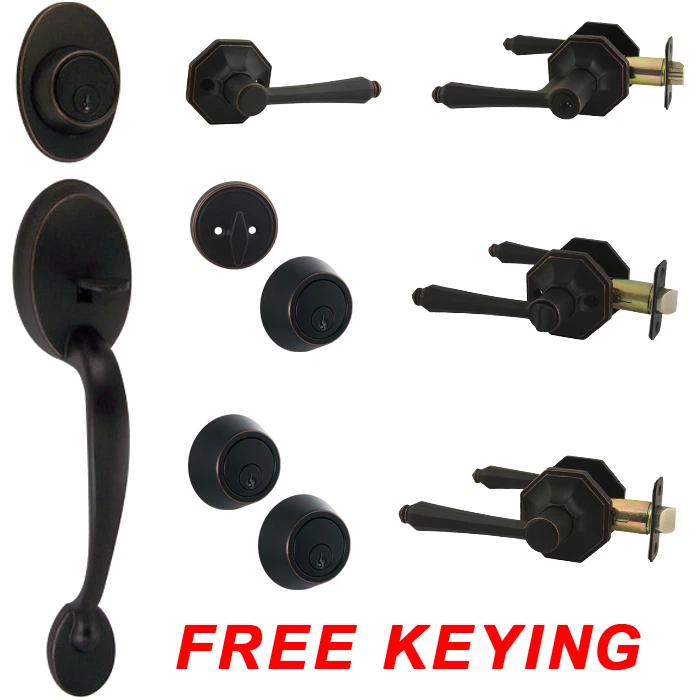 Diseñadores Impresiones Windsor Bronce Frotado con Aceite Palanca de Puerta Palanca Herrajes Foto 1 de 1