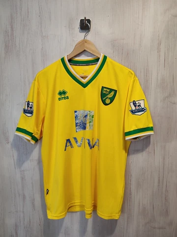 Norwich City 2011 2012 home Sz L Errea shirt soccer football jersey kit maillot Cover