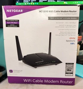 NETGEAR C6220 AC1200 Dual-Band WiFi Cable Modem Router - Picture 1 of 2