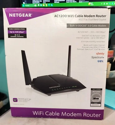 NETGEAR C6220 AC1200 Dual-Band WiFi Cable Modem Router - Image 1 of 2