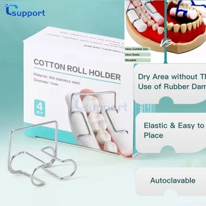 4 Piezas/Caja Dental Quirúrgico Aislante Dientes Algodón Rollo Soporte Clip Acero Inoxidable - Imagen 1 de 6