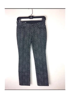 New Ann Taylor Modern Slim Fit Leg Black And White Print Jeans Size 0P - Picture 1 of 5