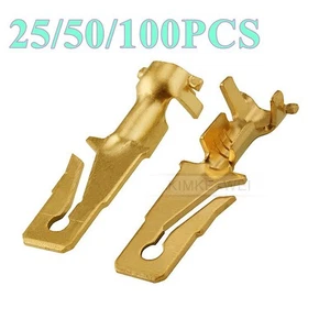 6.3mm Electrical Wiring Spade Pickling Crimp Male Plug Pin Terminals Contact New - Picture 1 of 2