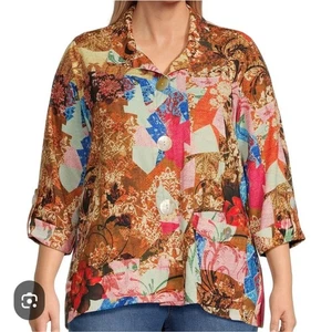 Blusa Camisa Top Ali Miles Talla Grande 1X Usable Arte para Usar Artística Talla 1X Nueva con Etiquetas - Imagen 1 de 13