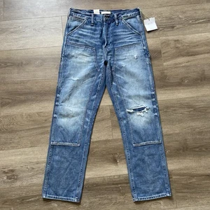 AE77 American Eagle Jeans Sz 29x32 Light Premium Loose Carpenter Patch Me Up NWT - Picture 1 of 15