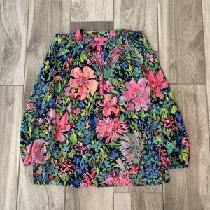 Lilly Pulitzer Damen buntes Elsa Ballonärmel Seide Top Größe S Resort Preppy - Bild 1 von 9