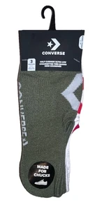 Converse Half Cushion Ultra Low Socken 3 Paar Damen 4-10 grün rot mit Logo 4 Chucks - Bild 1 von 10