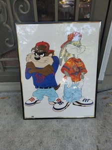 BUGS BUNNY TAZ 1993 KRISS KROSS URBAN HIP HOP OSP 16x20 FRAMED RARE VTG POSTER - Picture 1 of 9