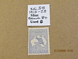 AUSTRALIA 1915 6d ULTRAMARINE M/MINT SG38 RETOUCH BEFORE S IN SIX - Picture 1 of 3