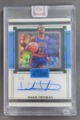 Panini One And One Isiah Thomas First Team Signatures 2020-21 verde automático/5 Foto 1 de 2