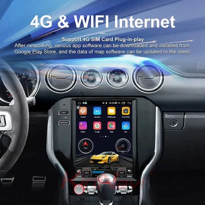 Rádio de carro 10,4" Android Tesla tela CarPlay GPS para Ford Mustang 2015-2021 - Imagem 1 de 4